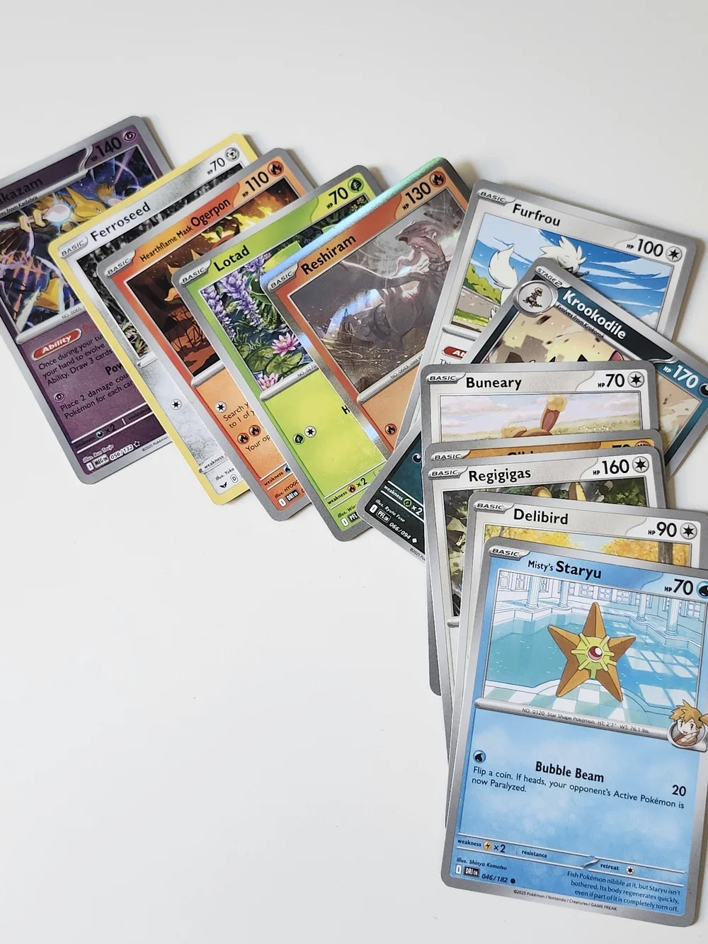 Pokemon Card Lot of 12 - Reshiram Holo, Vintage Misty's Staryu, Krookodile & Mor